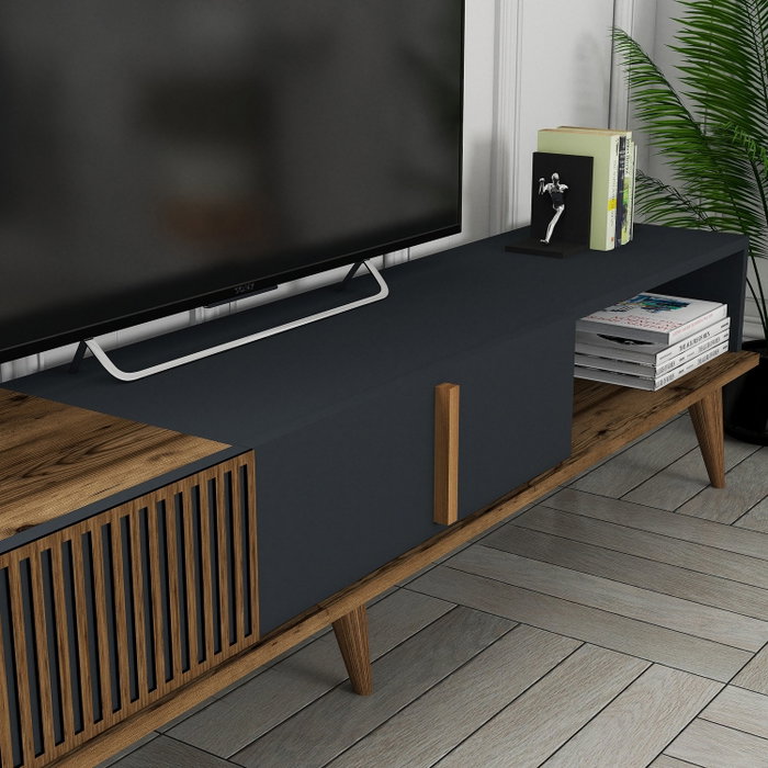 Hanah Home Milan Alt Soporte de TV Nogal y Antracita